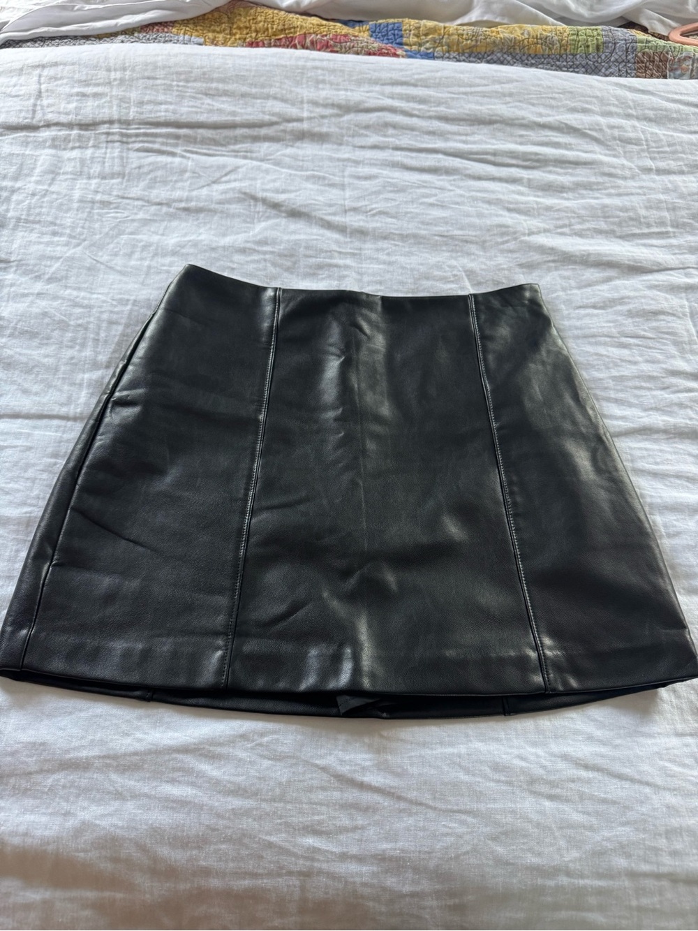 Abercrombie & Fitch Black Faux Leather Mini Skirt